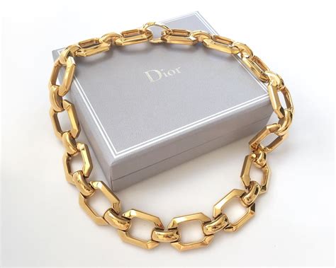 dior coffee bean chain link necklace|dior christian bracelet set.